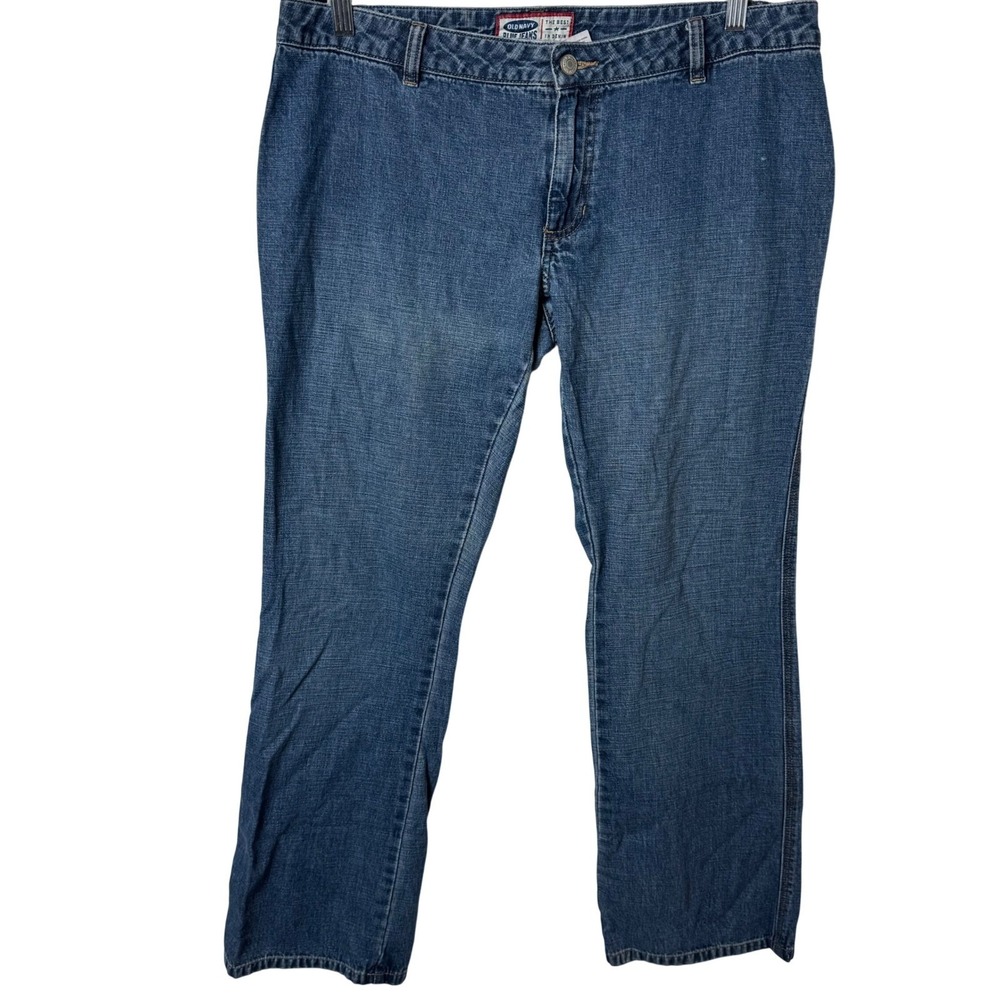 Old Navy Blue Jeans Women 14 Blue Vintage 2001‎ Straight Leg 100 Cotton Y2K